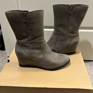 UGG Joley Sherpa Lined Boots with Wedge